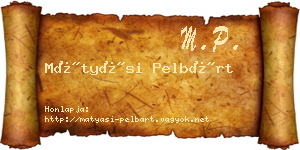 Mátyási Pelbárt névjegykártya